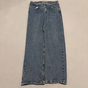 Wrangler Jeans 34x34 Blue Denim Medium Wash Baggy Relaxed Fit High Rise Skate